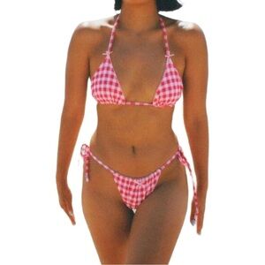 Gingham Pink Bikini Set new no tags
